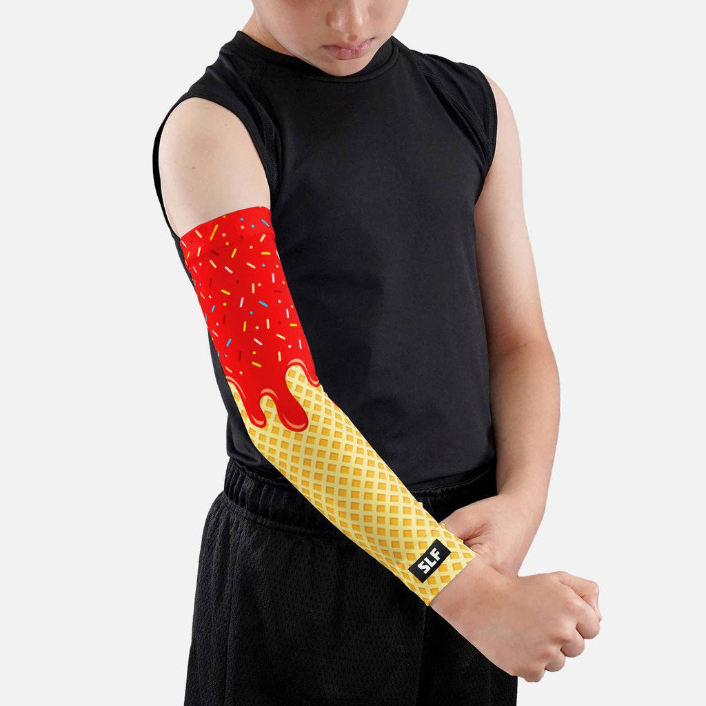 Ice Cream Cone Kids Arm Sleeve: Coral / Regular