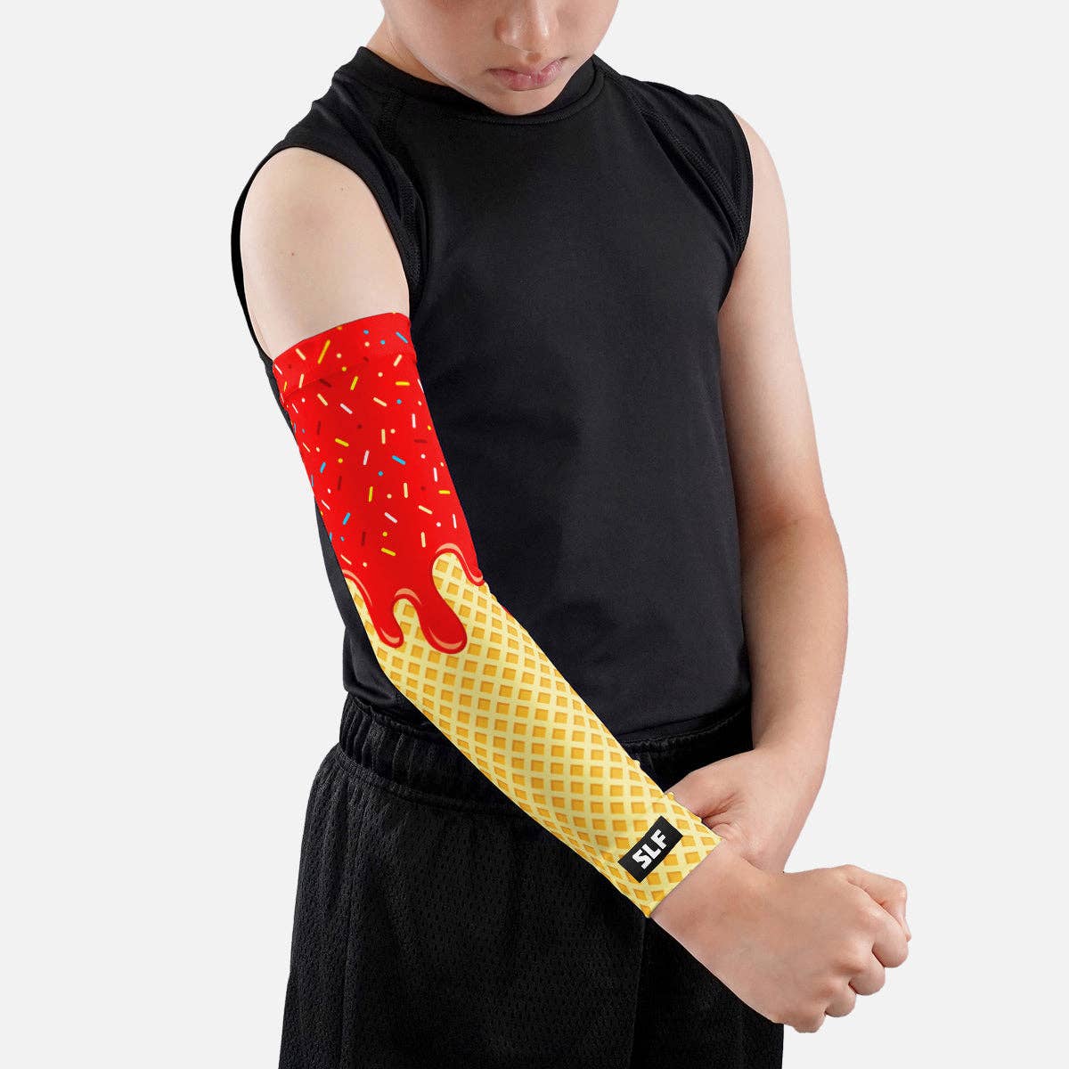 Ice Cream Cone Kids Arm Sleeve: Light Blue / Slim