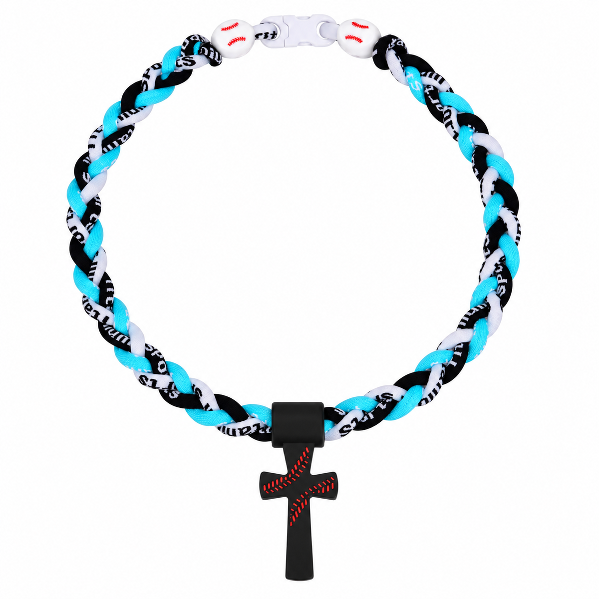 Triple Play Baseball Cross Necklace