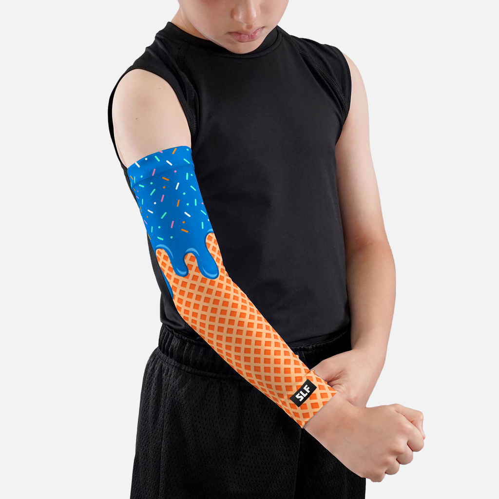Ice Cream Cone Kids Arm Sleeve: Blue / Regular