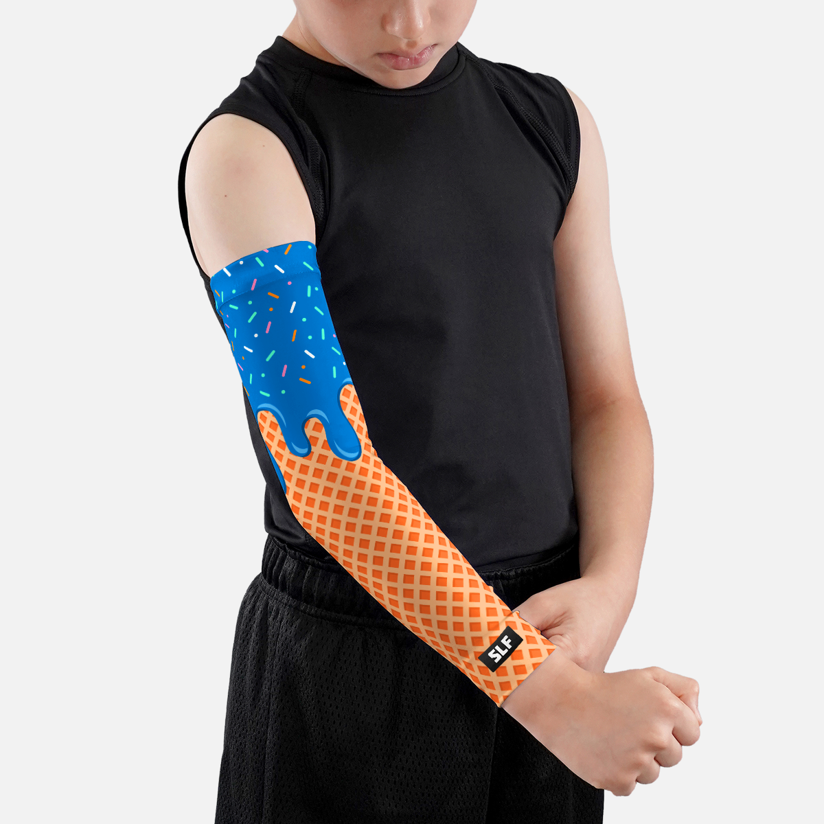 Ice Cream Cone Kids Arm Sleeve: Light Blue / Regular