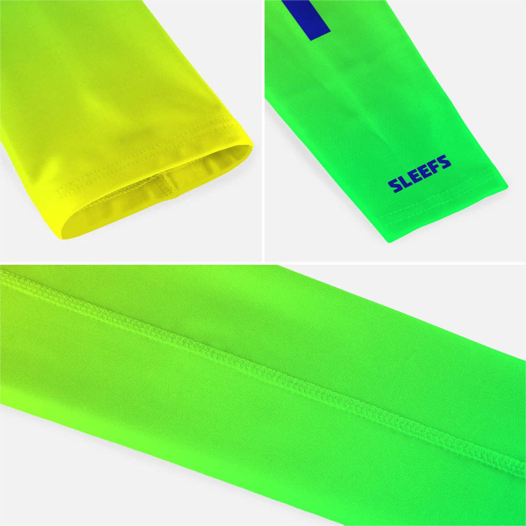 Faith Cross Neon Green Kids Arm Sleeve: Husky