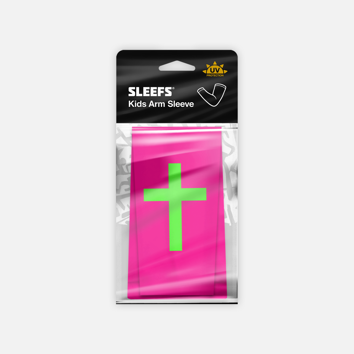 Faith Cross Hyper Pink Kids Arm Sleeve: Slim
