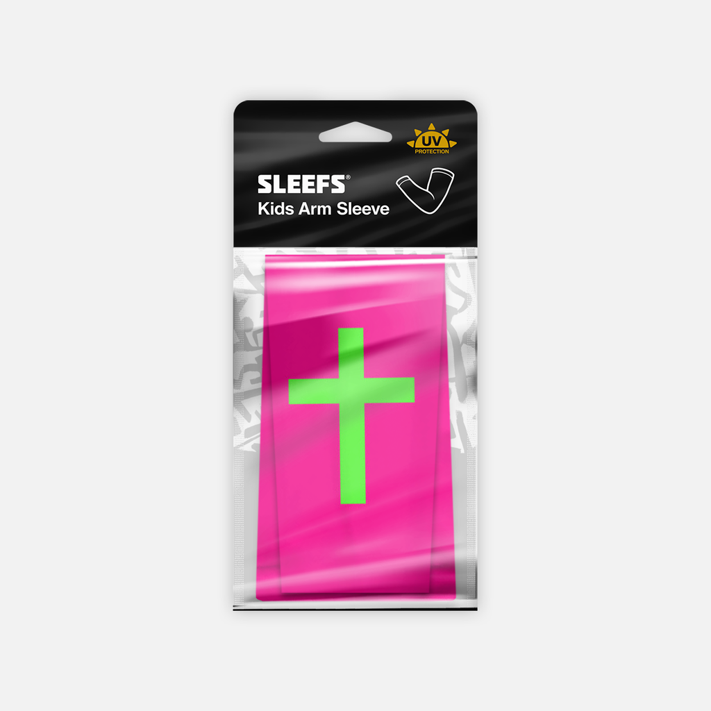 Faith Cross Hyper Pink Kids Arm Sleeve: Regular