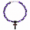 Triple Play Baseball Cross Necklace