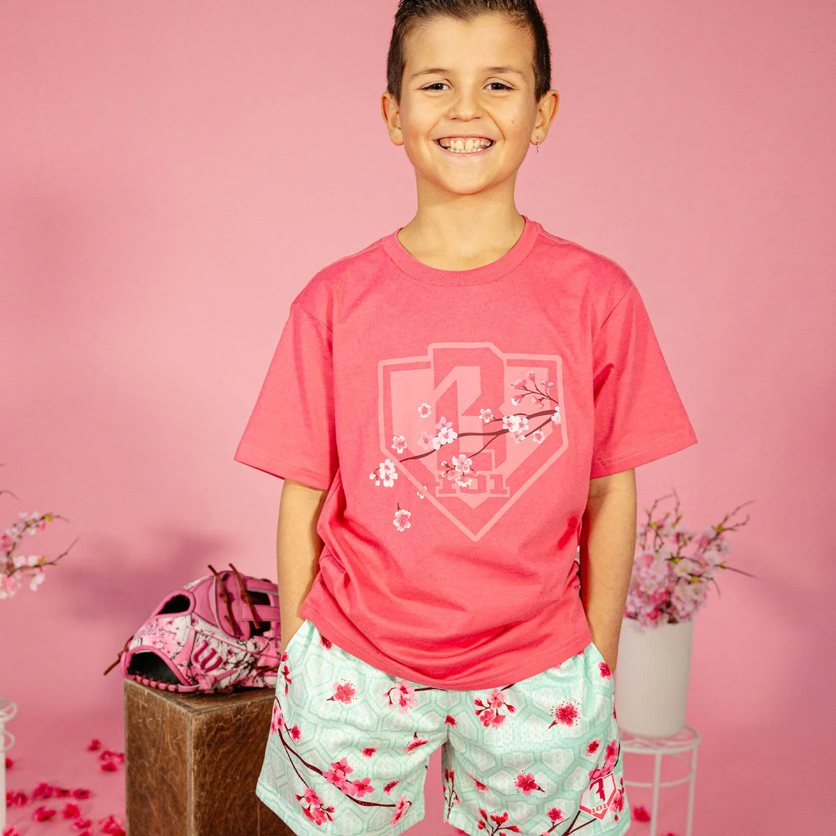 Batters And Blossoms Youth Shorts