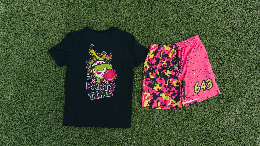 PARTY TIME YOUTH MESH SHORTS - PINK V2