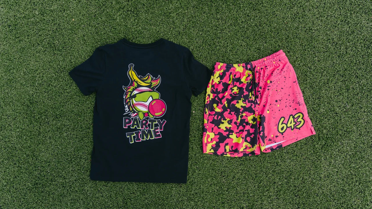 PARTY TIME YOUTH MESH SHORTS - PINK V2