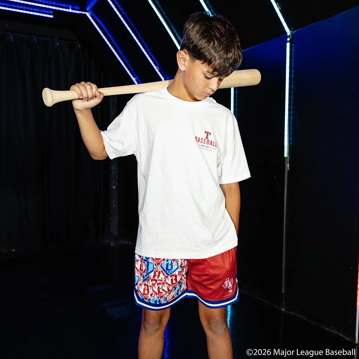 Texas Rangers Sticker Youth Court Shorts