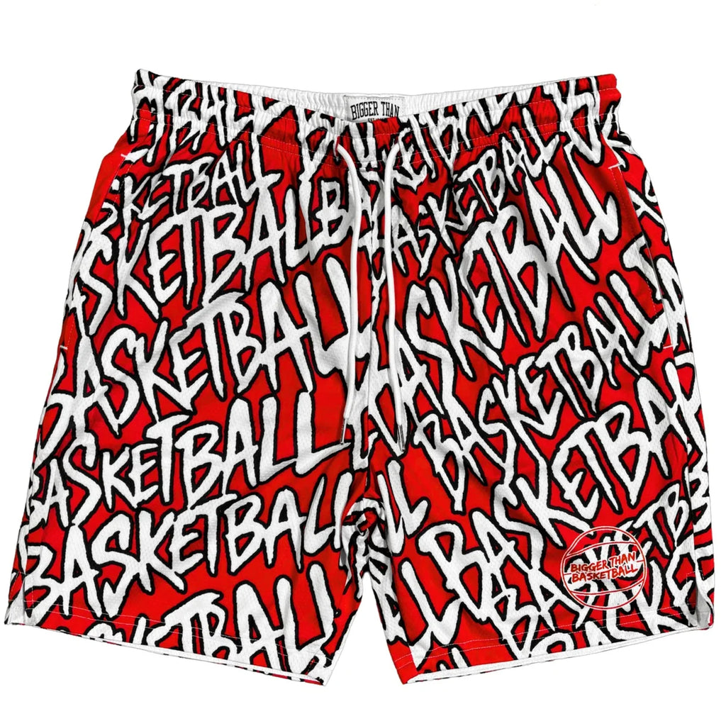 “Basketball" Graffiti - Shorts - Red