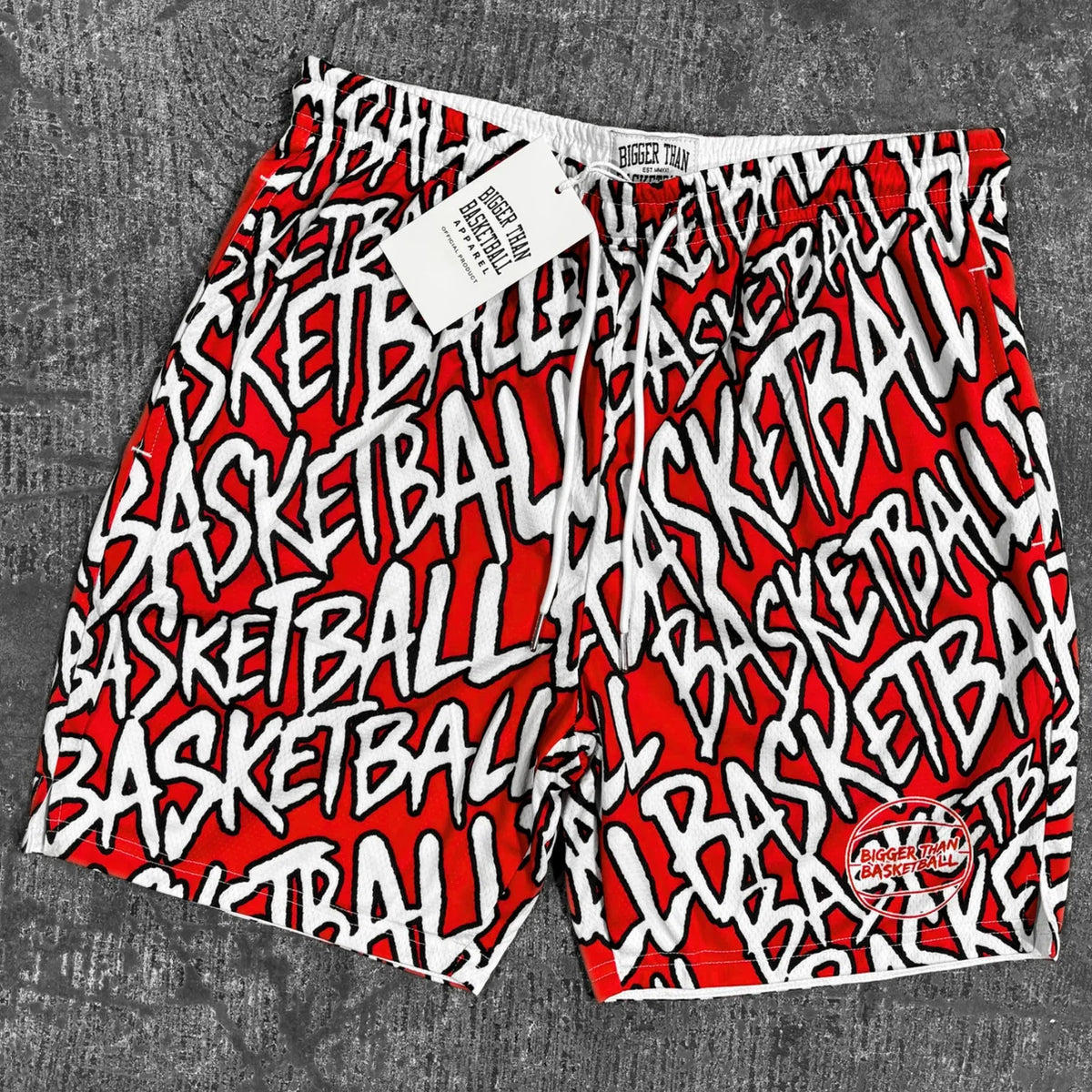 “Basketball" Graffiti - Shorts - Red