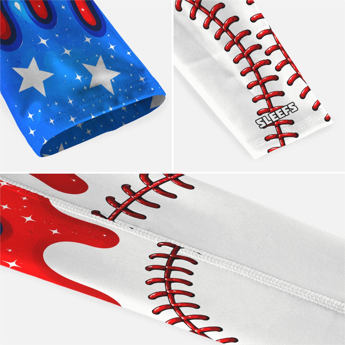 USA Baseball Patriot Stitch Kids Arm Sleeve: Red/White/Blue / Slim