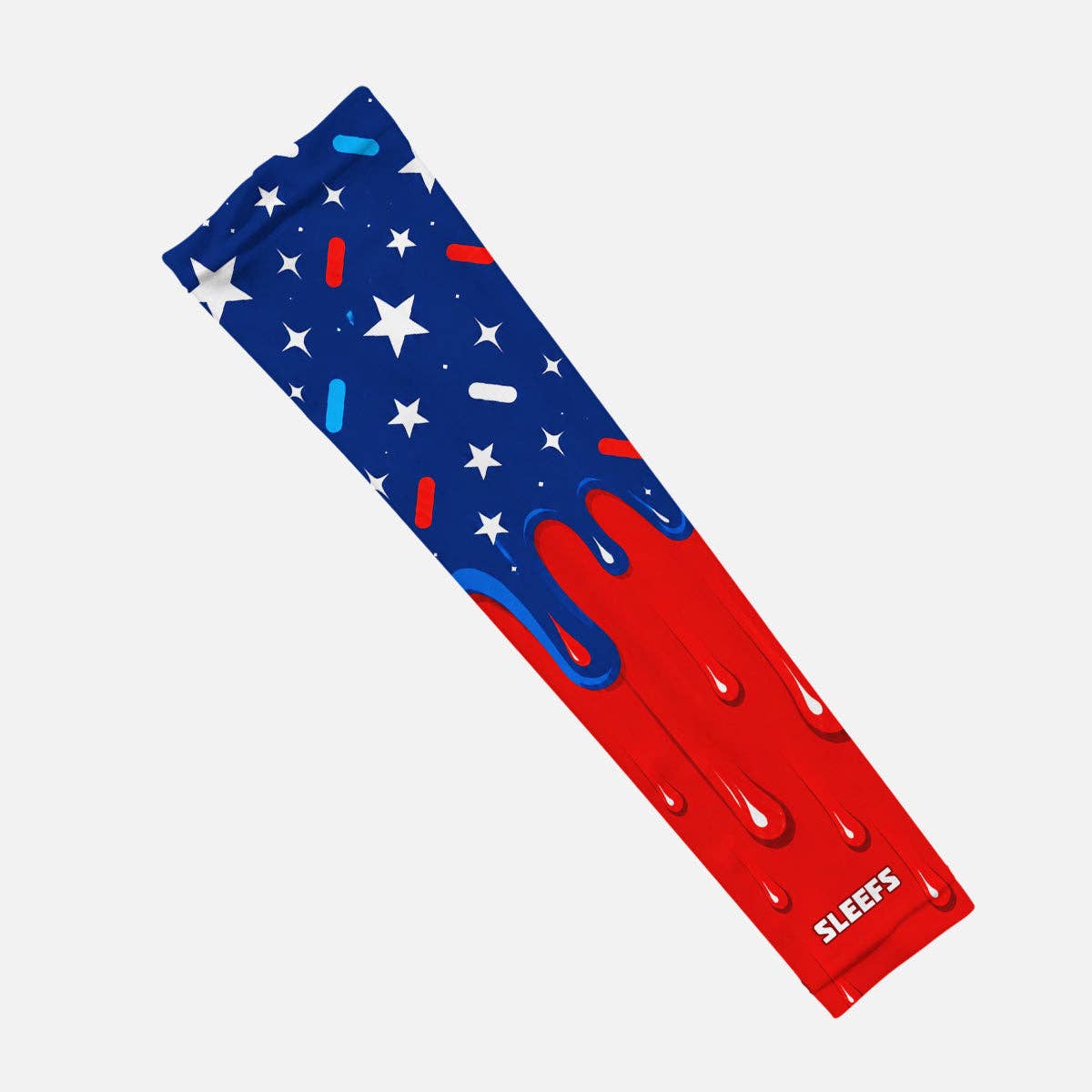 USA Baseball Sprinkles Drip Kids Arm Sleeve: Red/White/Blue / Husky