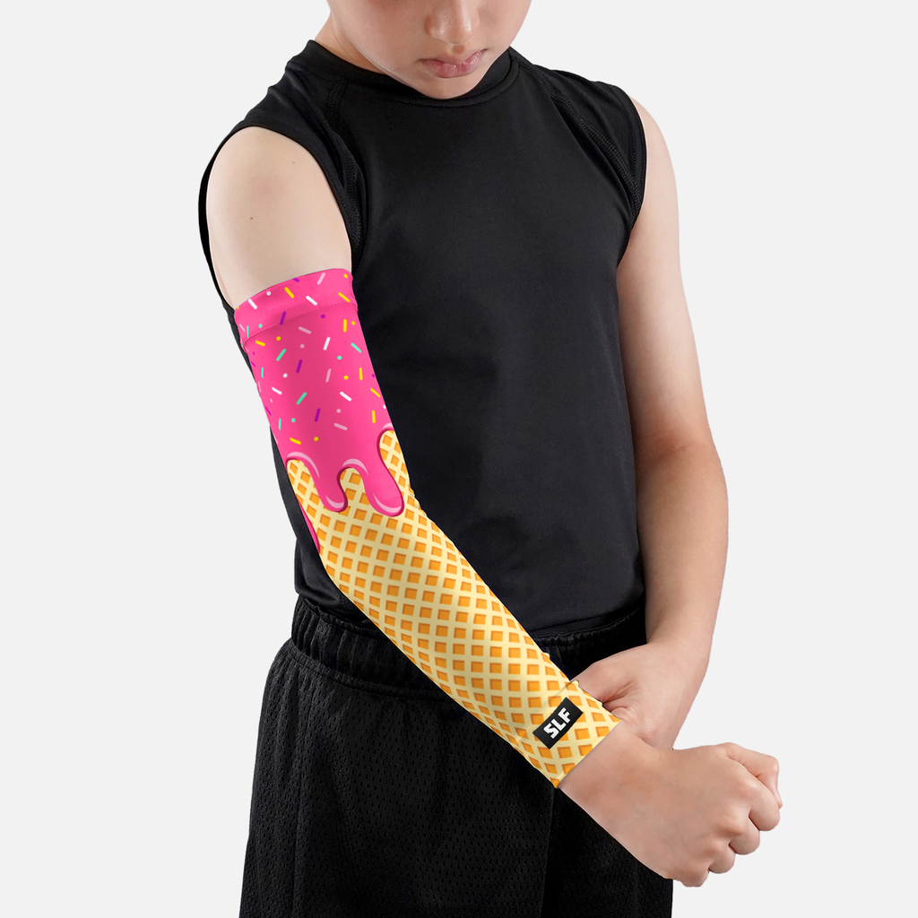 Ice Cream Cone Kids Arm Sleeve: Light Blue / Slim