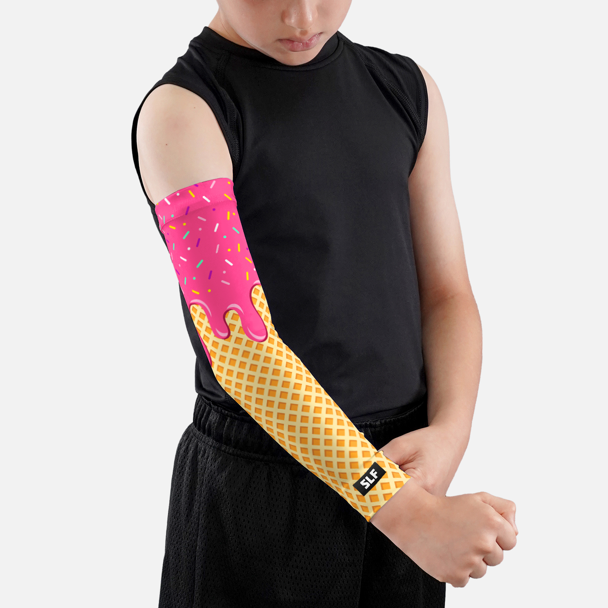 Ice Cream Cone Kids Arm Sleeve: Light Blue / Regular